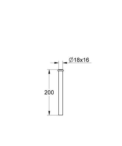 GROHE 37 035 000 Urinal Flush Valve Discharge Tube 200mm