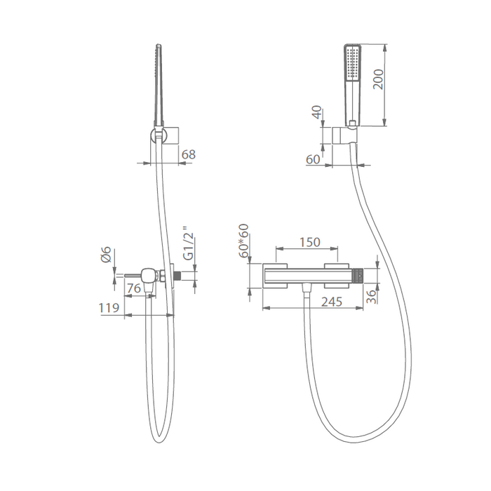 IMEX BDF065-5NQ FIRENZE-SASSARI Monomando Kit Ducha Niquel