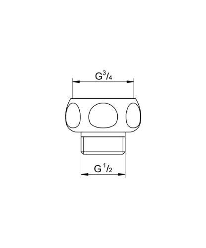 GROHE 28 817 000 Racor Acoplamiento de Flexos 1/2"-3/4"