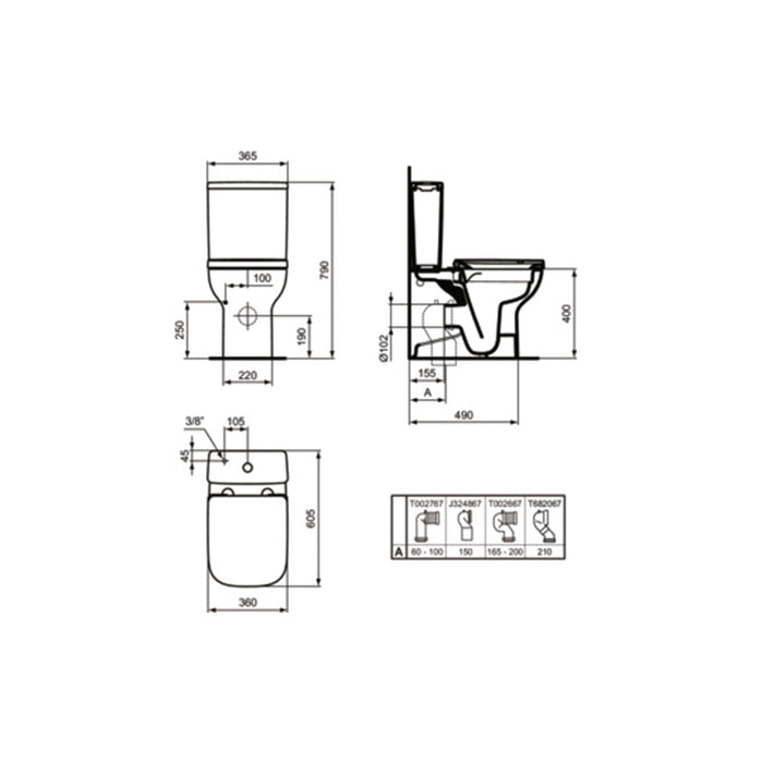 IDEAL STANTARD T481501 i.LIFE A Inodoro Rimless Completo Blanco