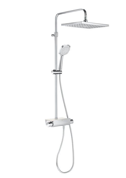 ROCA A5A9C88C00 DECK SQUARE Large Thermostatic Shower with Chrome Shelf