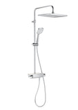 ROCA A5A9C88C00 T-SQUARE Thermostatic Telescopic Large Shower Faucet with Shelf Chrome