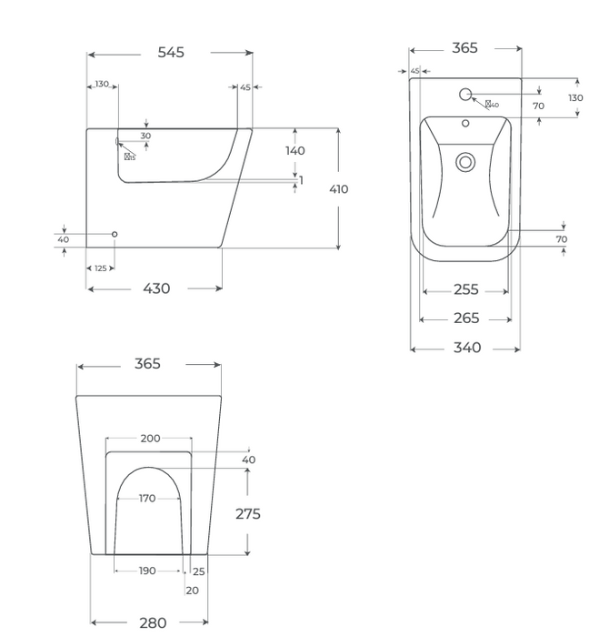 FOSSIL NATURA 00569 FLORENCIA Floor Bidet White Glossy