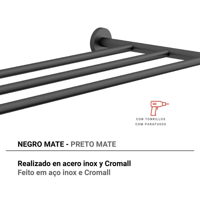 GEDY FE441400000 FELCE Estante Para Toallas Negro Mate