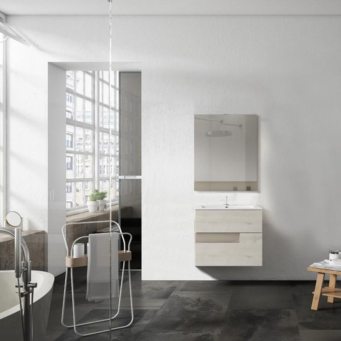 VISOBATH VISION Conjunto Mueble Completo Suspendido 2 Cajones Abedul/Tortora