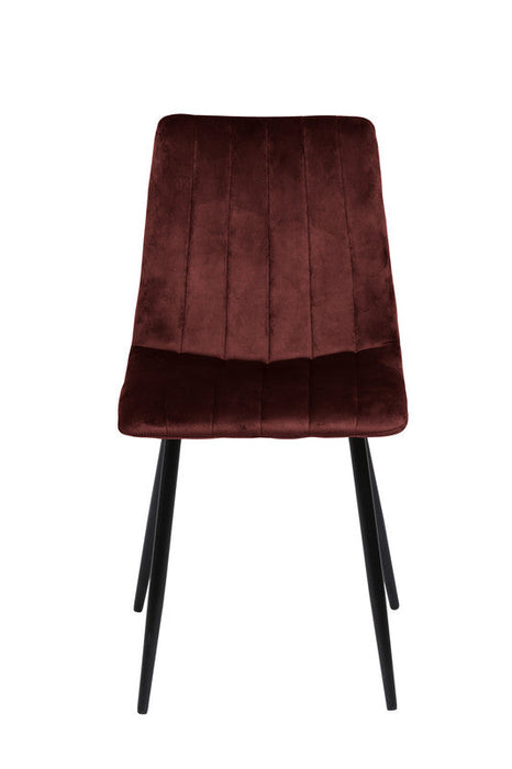 FURNITURE STYLE FS7066GRANVEL IRIA Pack 4 Dining Chairs Velvet Color Garnet