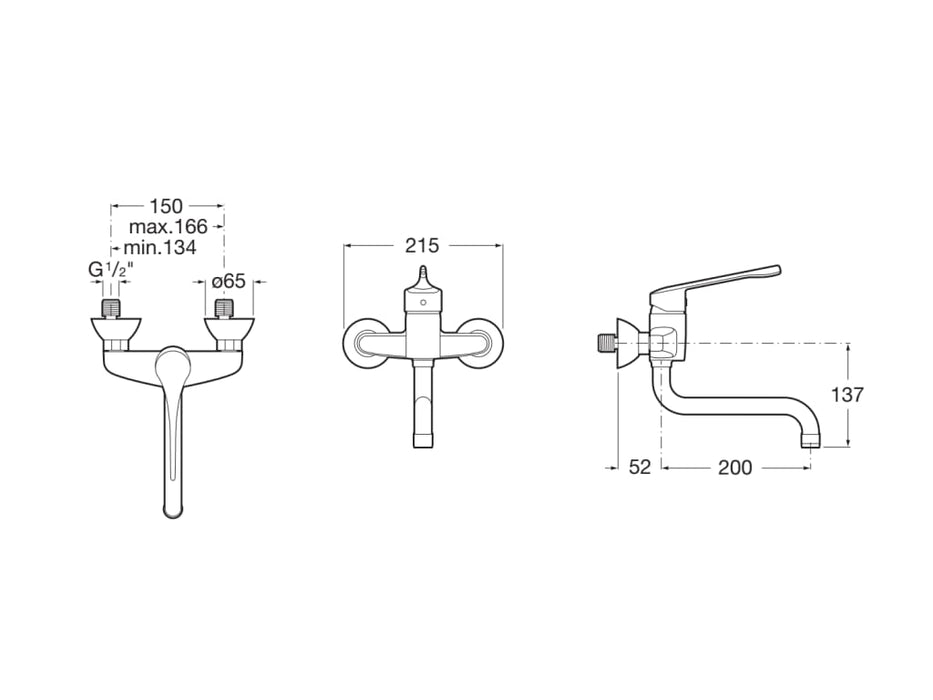 ROCA A5A7623C00 VICTORIA PRO Grifo Monomando Fregadero Mural Cromo