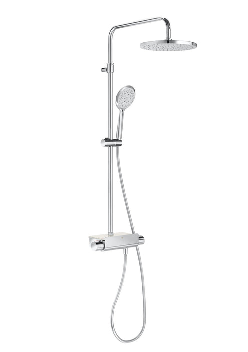 ROCA A5A9788C00 DECK Round Thermostatic Shower Column with Shelf Chrome