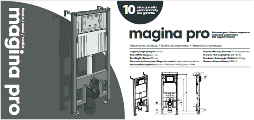 AQUORE MÁGINA PRO Estructura Con Cisterna Empotrada