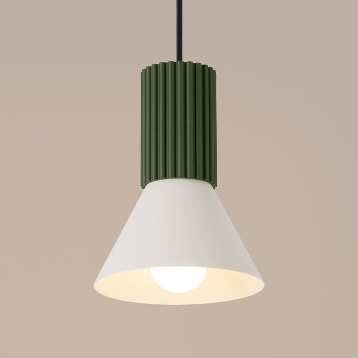 SOLLUX SL.1872 Lámpara colgante ESTRIA 1 beige/verde oliva beige/verde oliva