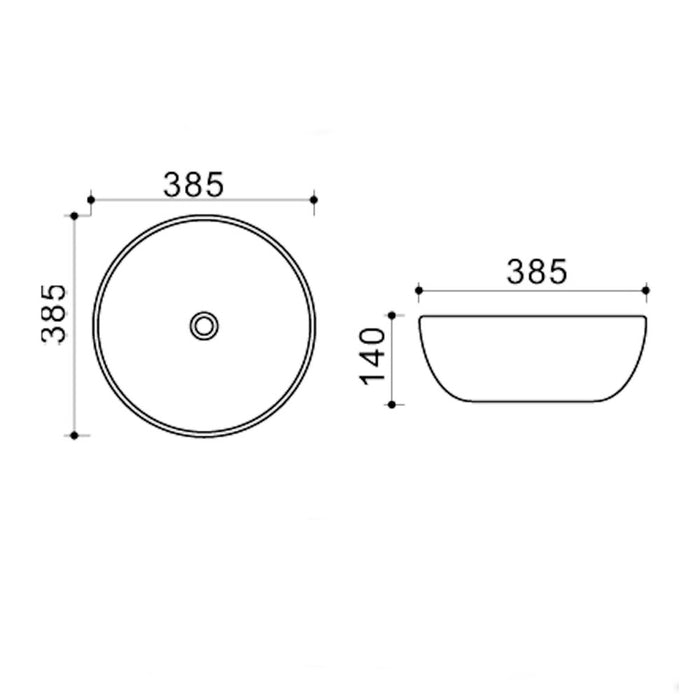 LLAVISAN 509094 Sink Above-counter Round 35X35X11 Black