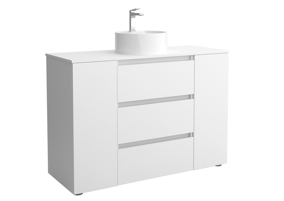 SALGAR BEQUIA PLUS Mueble 3C Lavabo sobre encimera 120 cm Blanco Mate