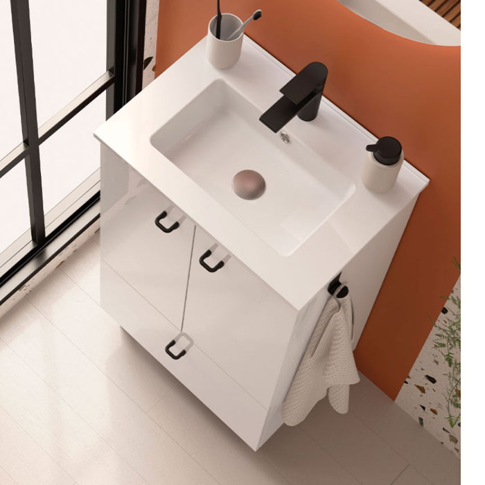 SALGAR INARA Conjunto Mueble 2P+1C Fondo Reducido Blanco Brillo