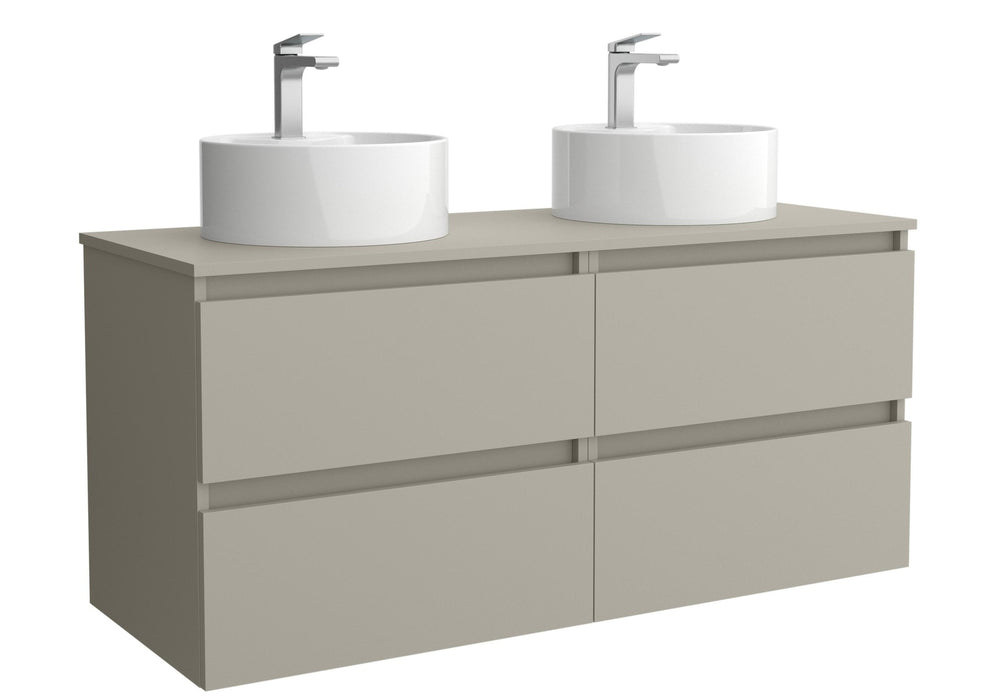 SALGAR 122362 BEQUIA Mueble de Baño 2 pozas Porcelana 140cm Gris mate