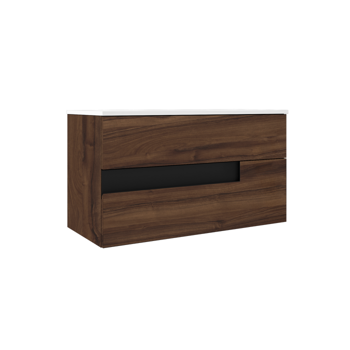 VISOBATH VISION Complete Bathroom Furniture Set 2 Drawers Color Valenti Black