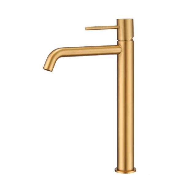 IMEX BDM039-3OC MONZA Grifo Monomando Lavabo Alto Oro Cepillado