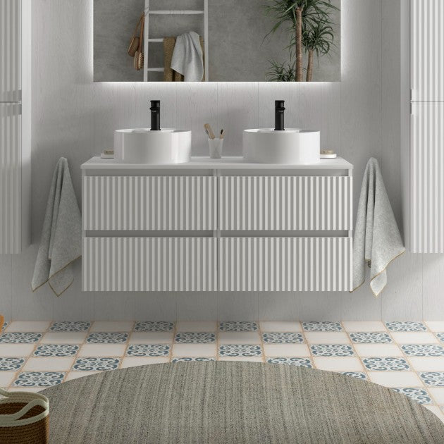 SALGAR 121773 KIRA Mueble+Lavabo LISBOA 120cm Blanco Mate
