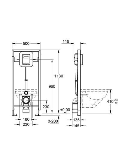 GROHE 38 519 001 RAPID SL Fluxor 1,13m