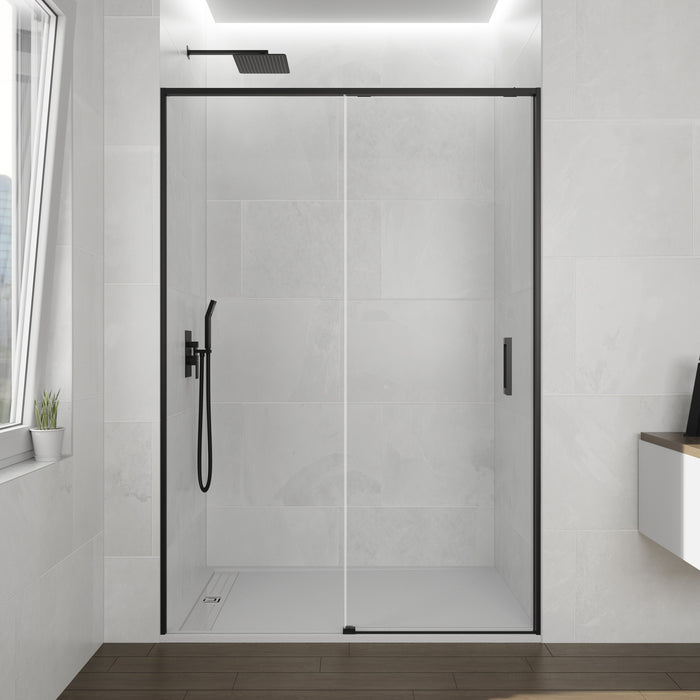 GME TWENTY Mampara Frontal Ducha 1F+1C Negro Transparente