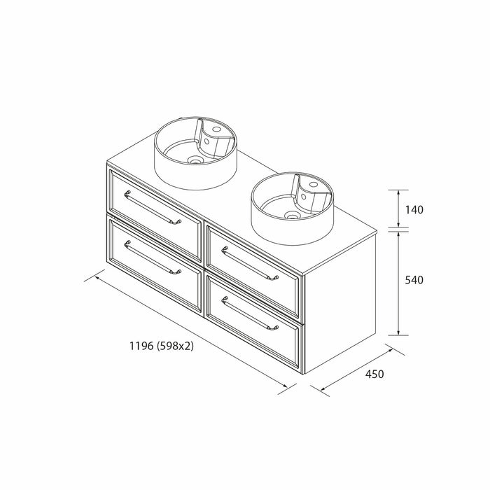 SALGAR 121837 RUNA Mueble+Lavabo LISBOA 120cm Roble
