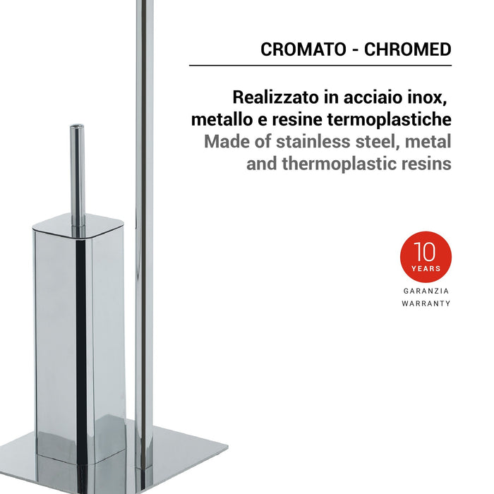 GEDY 13321300000 FELIX Chrome Standing Towel Rack and Column