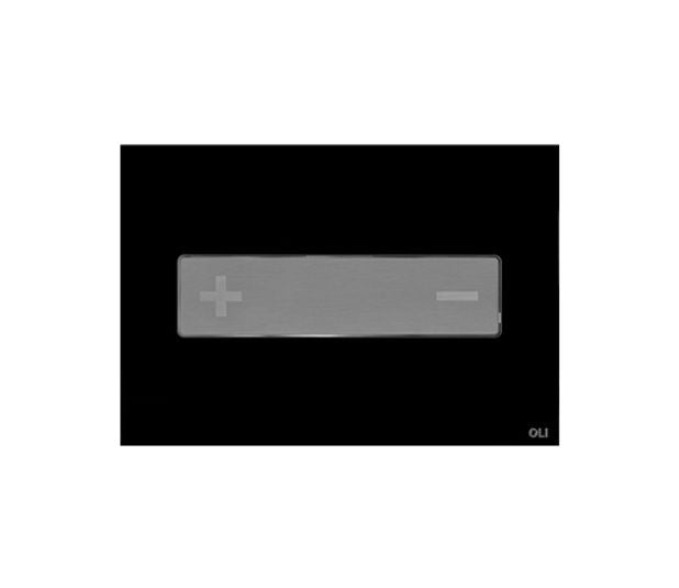 OLI 054996 OCEANIA Placa De Accionamiento Neumático Vidrio Negro / Inox Cepillado