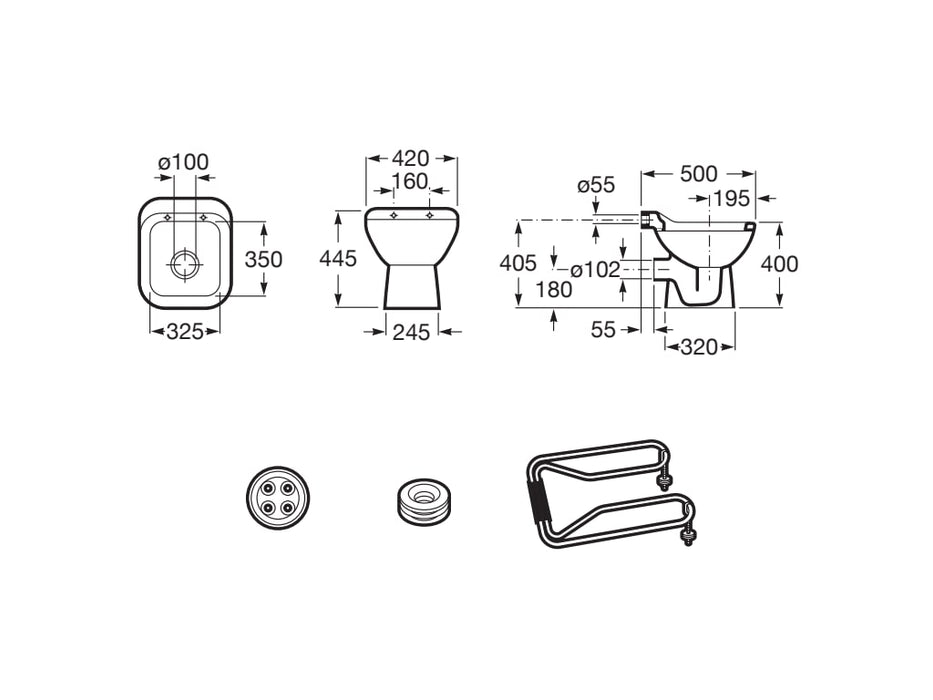 ROCA A371055000+A526005510 GARDA Pila Vertedero Con Rejilla
