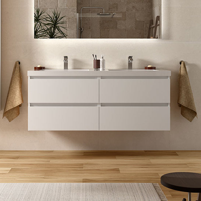 SALGAR 98200 BEQUIA Mueble de Baño con Lavabo 140 cm Blanco Mate