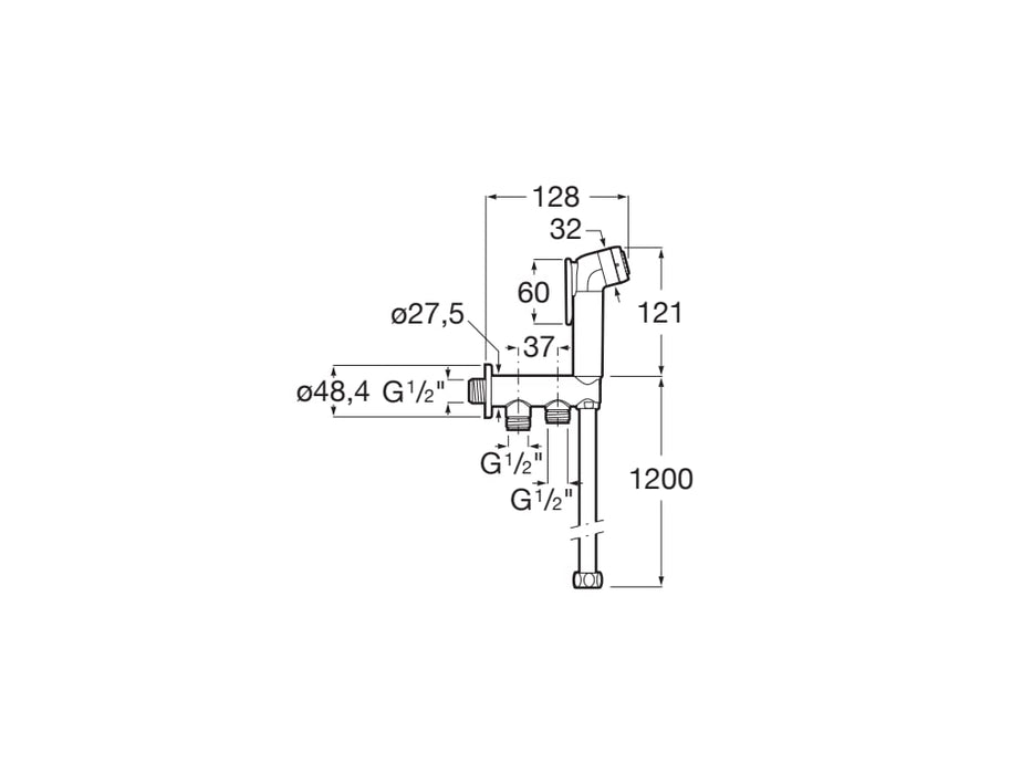 ROCA A5B9N30C00 BE FRESH Kit de Ducha Bidé (2 Salidas) con Equipo de Ducha Cromo
