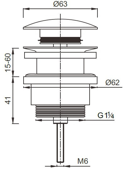 BATHME 32482 Válvula Clic Clac Blanco Brillo