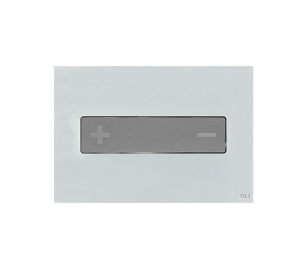 OLI 054558 OCEANIA Placa De Accionamiento Vidrio Blanco / Inox Cepillado