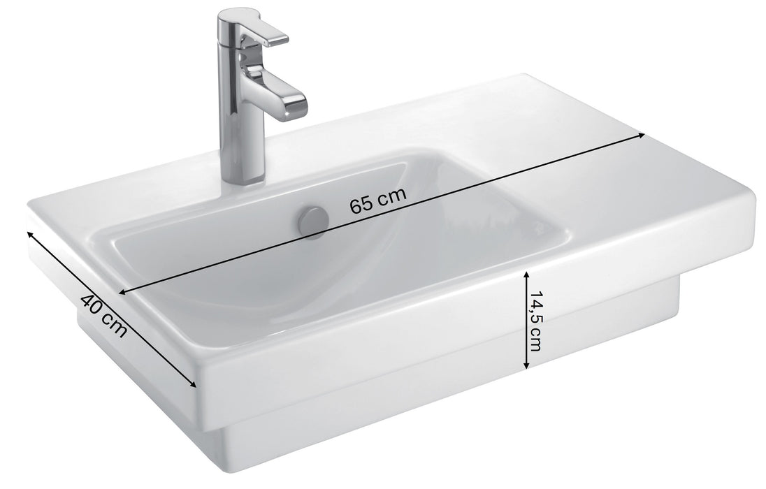 JACOB DELAFON E4757G-00 ODÉON UP Lavabo 65cm Orificio Izquierda