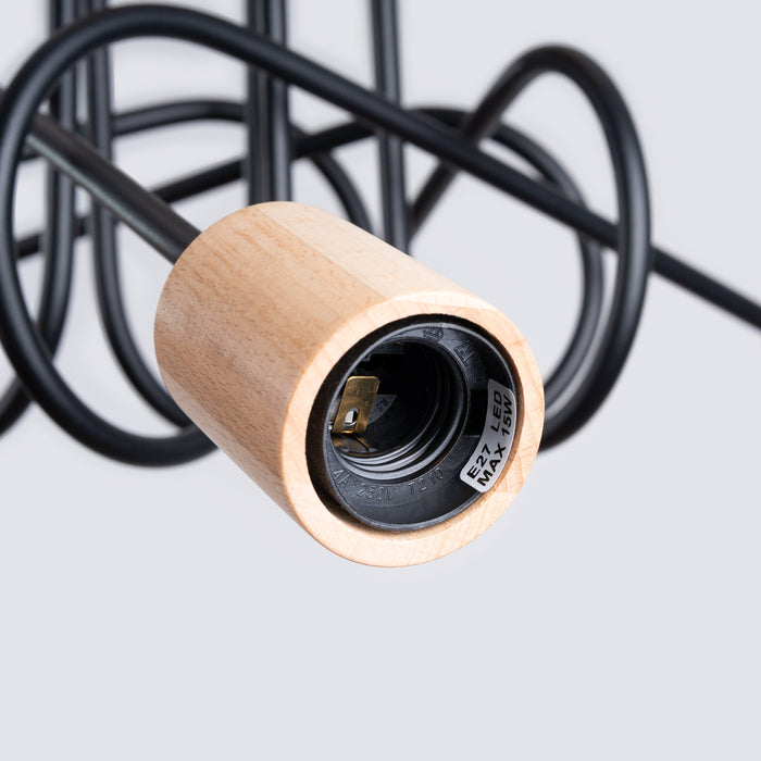 SOLLUX SL.1478 Lámpara EMBER 5 schwarz negro/madera natural