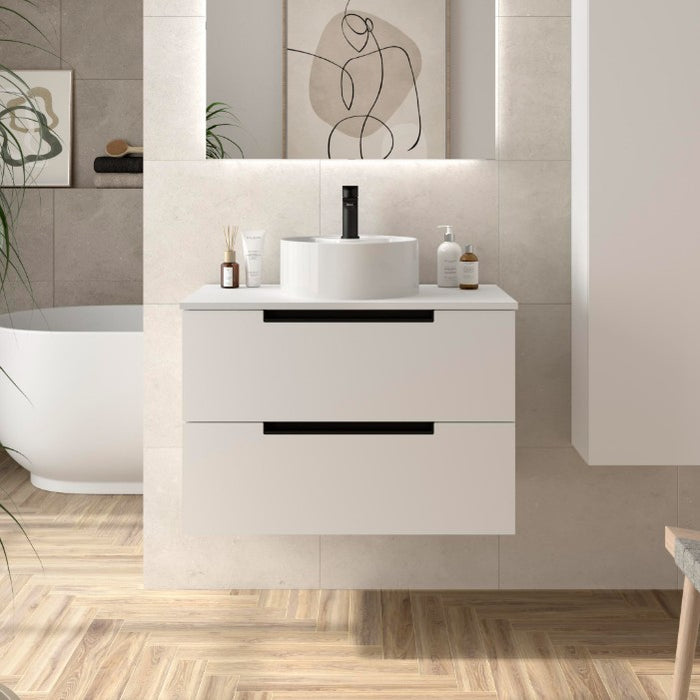 SALGAR LENI Mueble de Baño con Tapa Encimera Color Blanco Mate