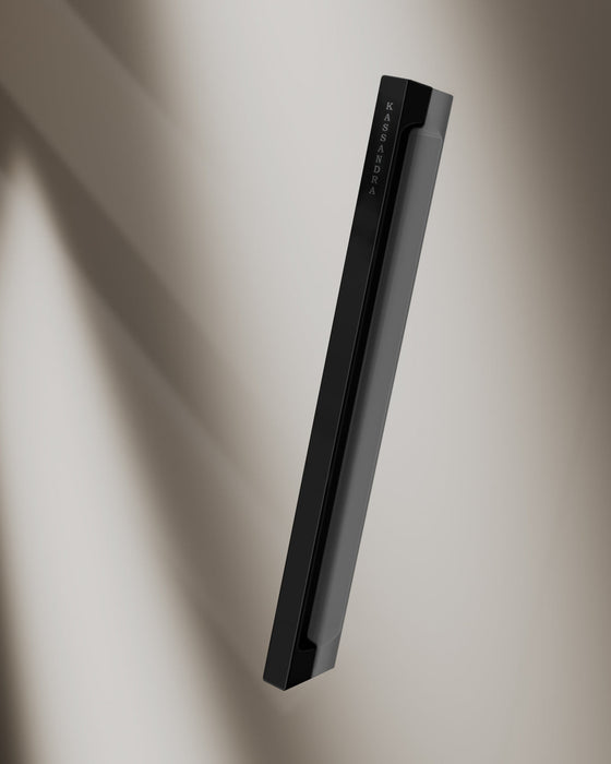 KASSANDRA DE102 DELTA Mampara Ducha 1F+1C Negro Mate Transparente