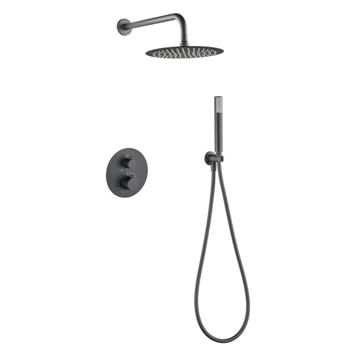 IMEX GTP063/BGM BLESS-PALAU Conjunto Grifería Termostatica Empotrada Black Gun Metal