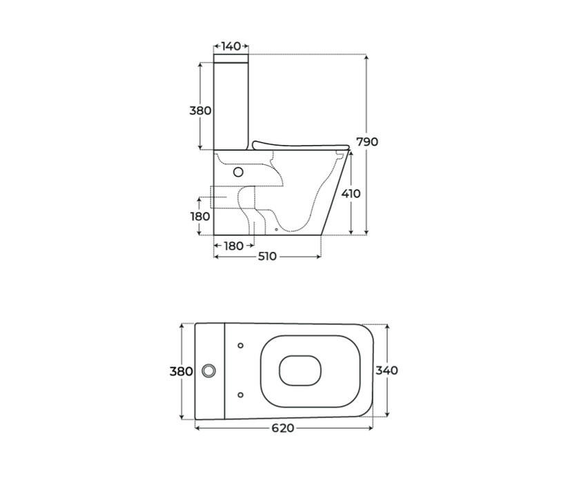 FOSSIL NATURA 04083 SERENE Complete Rimless Toilet Blue Bigaro