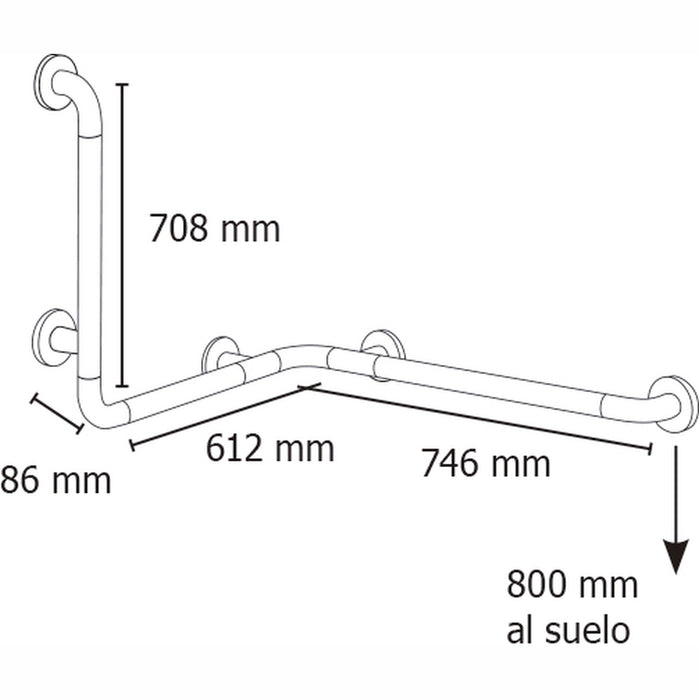 PRESTOBAR 165 Long Angle Bar White Nylon