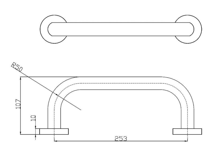 MEDICLINICS AC0950C Straight Brass Chrome Shine Towel Handle
