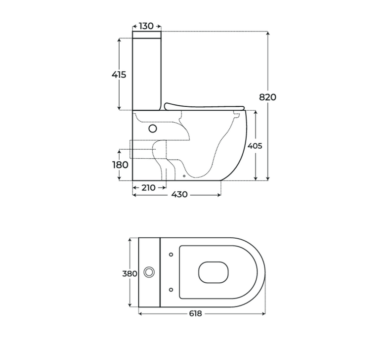 FOSSIL NATURA 03891 GALES Complete Rimless Toilet Gray