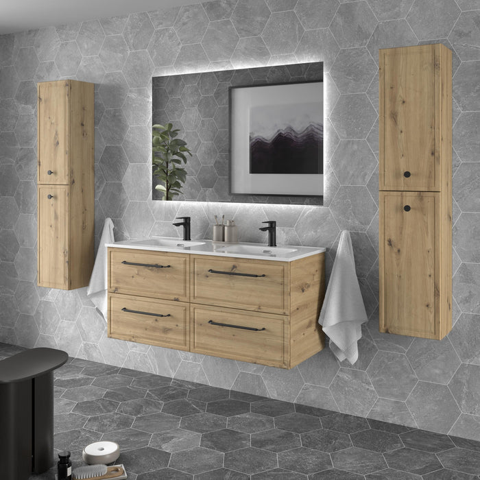 SALGAR 121799 RUNA Mueble de Baño 2 pozas Porcelana 120cm Roble
