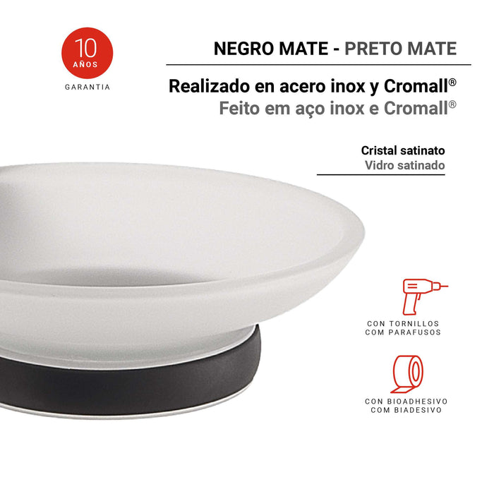 GEDY FP111400100 FELCE PLUS Jabonera Negro Mate