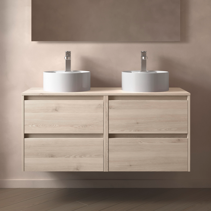 SALGAR 105531 NOJA Mueble de Baño con Tapa Encimera 4 Cajones 140 cm Color Natural