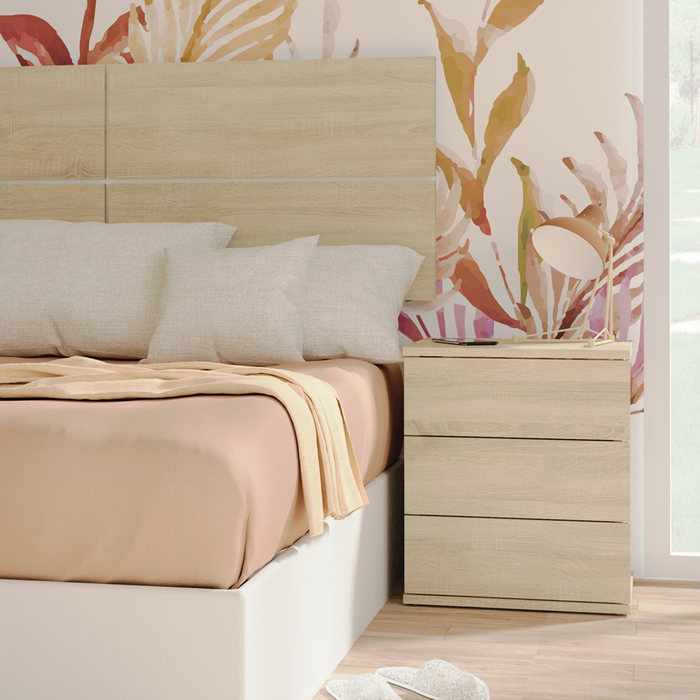 MUEBLES PITARCH Dana Oak Cambrian 3 Drawers Nightstand