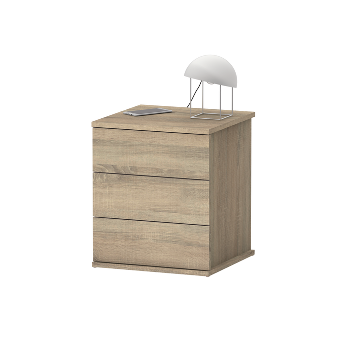 MUEBLES PITARCH Dana Oak Cambrian 3 Drawers Nightstand