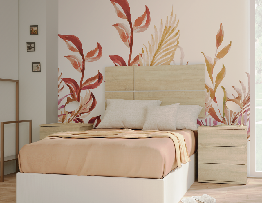 MUEBLES PITARCH Cabecero 100 Elsa Roble Cambrian/fondo Blanco