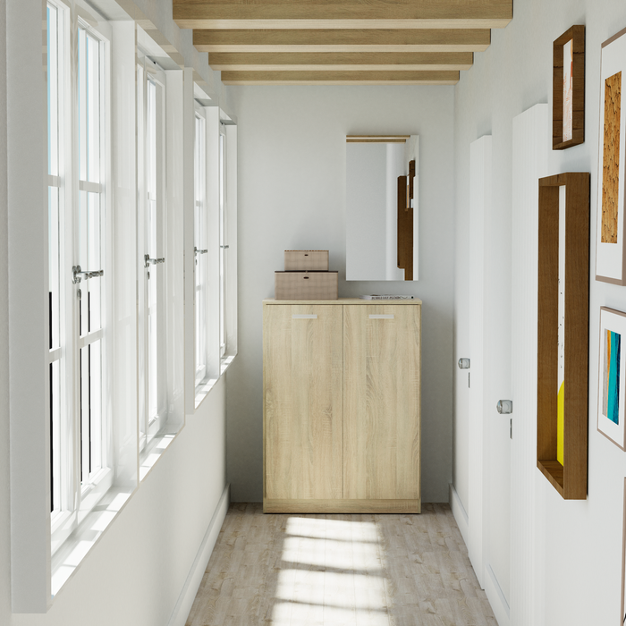 MUEBLES PITARCH Multipurpose Low Cabinet with Shelves Cambrian Oak