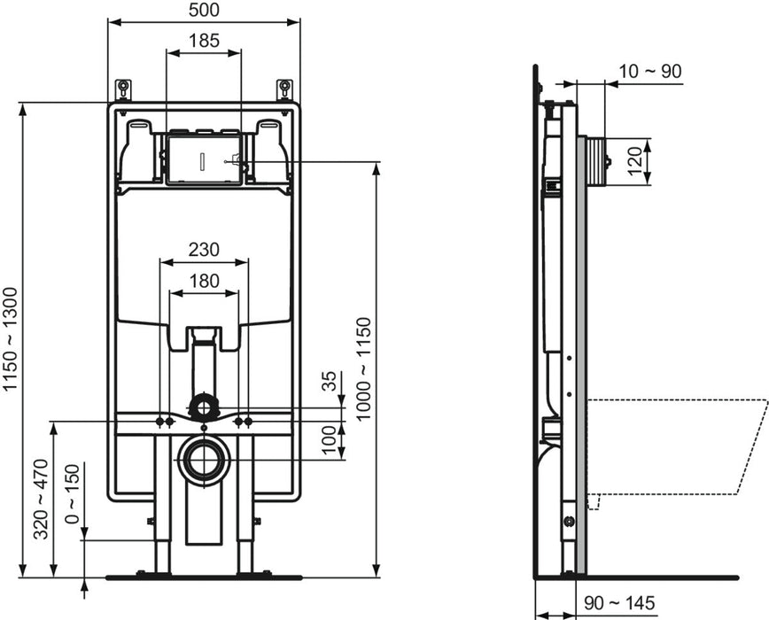 IDEAL STANDARD R014367 PROSYS WC Built-in Cistern 80