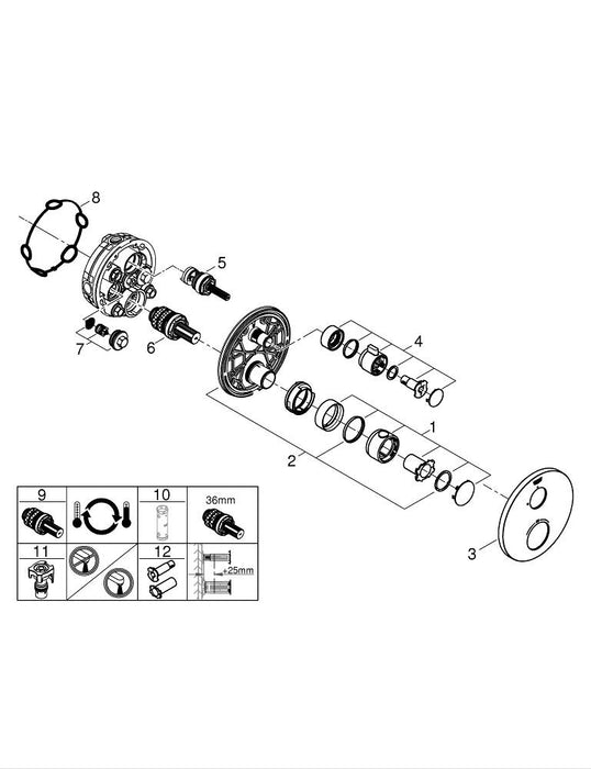 GROHE 23 322 243 EUROSMART Monomando de lavabo 1/2" tamaño M negro mate