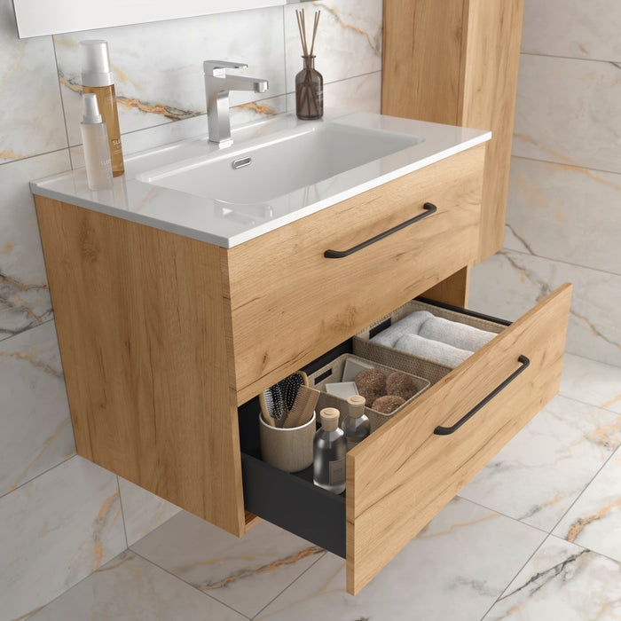 SALGAR MORAI Mueble de Baño con Lavabo Color Roble
